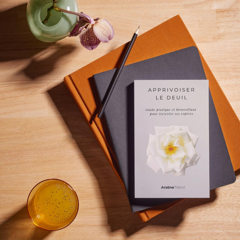 Couverture du livre Apprivoiser le deuil par Arsène Talbot - Guide pratique et bienveillant pour (re)créer ses repères Livre Apprivoiser le deuil par Arsène Talbot - Guide pratique et bienveillant pour (re)créer ses repères